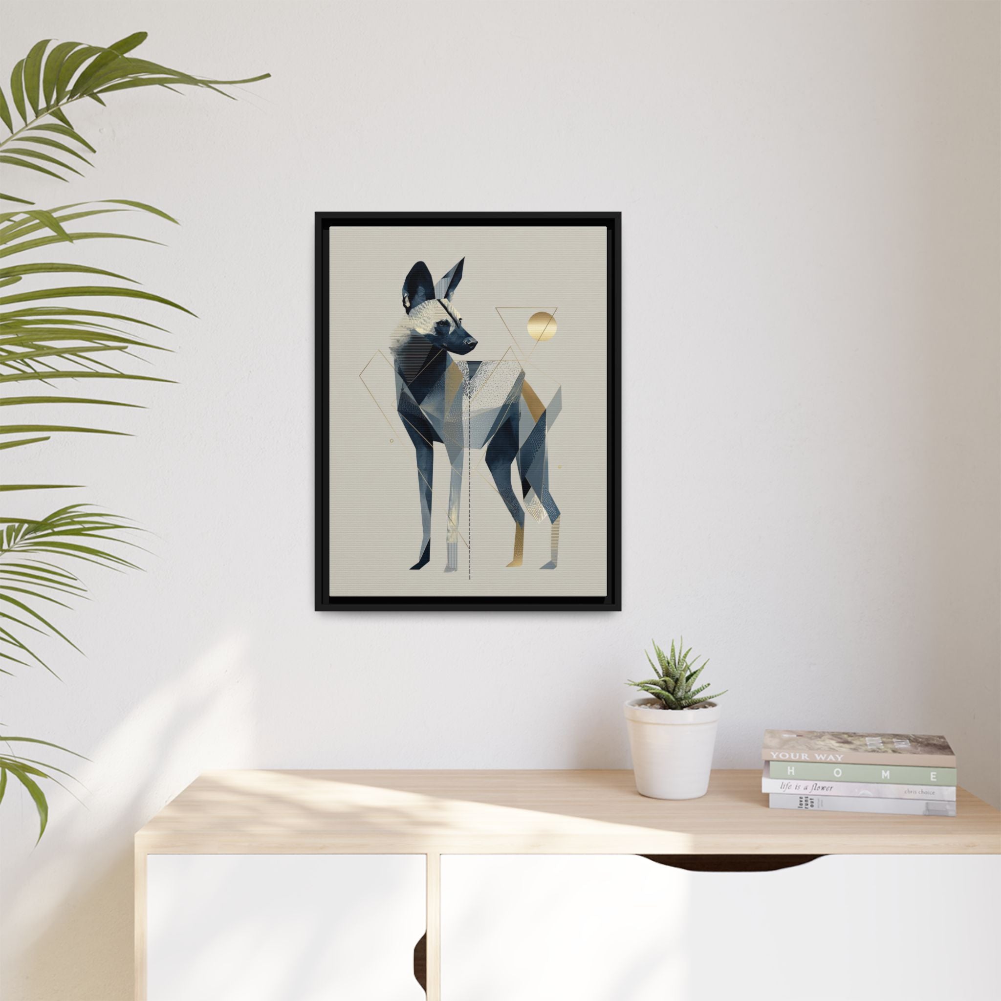 Canine Geometry: Fragmented African Wild Dog Portrait, Modern Graphic Design Study   |  Personalized & Custom Orders Available