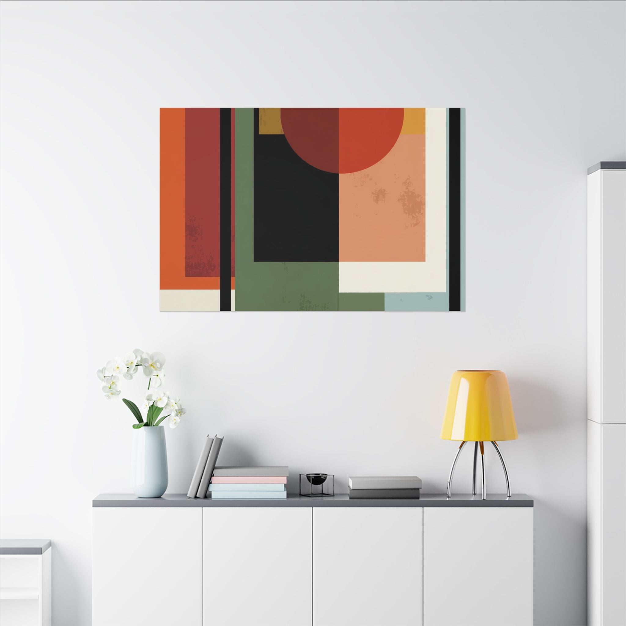 Geometric Harmony: Bauhaus Inspired Design, Mid-Century Modern Composition, Abstract Rectangular Layers   |   Custom Orders Accepted