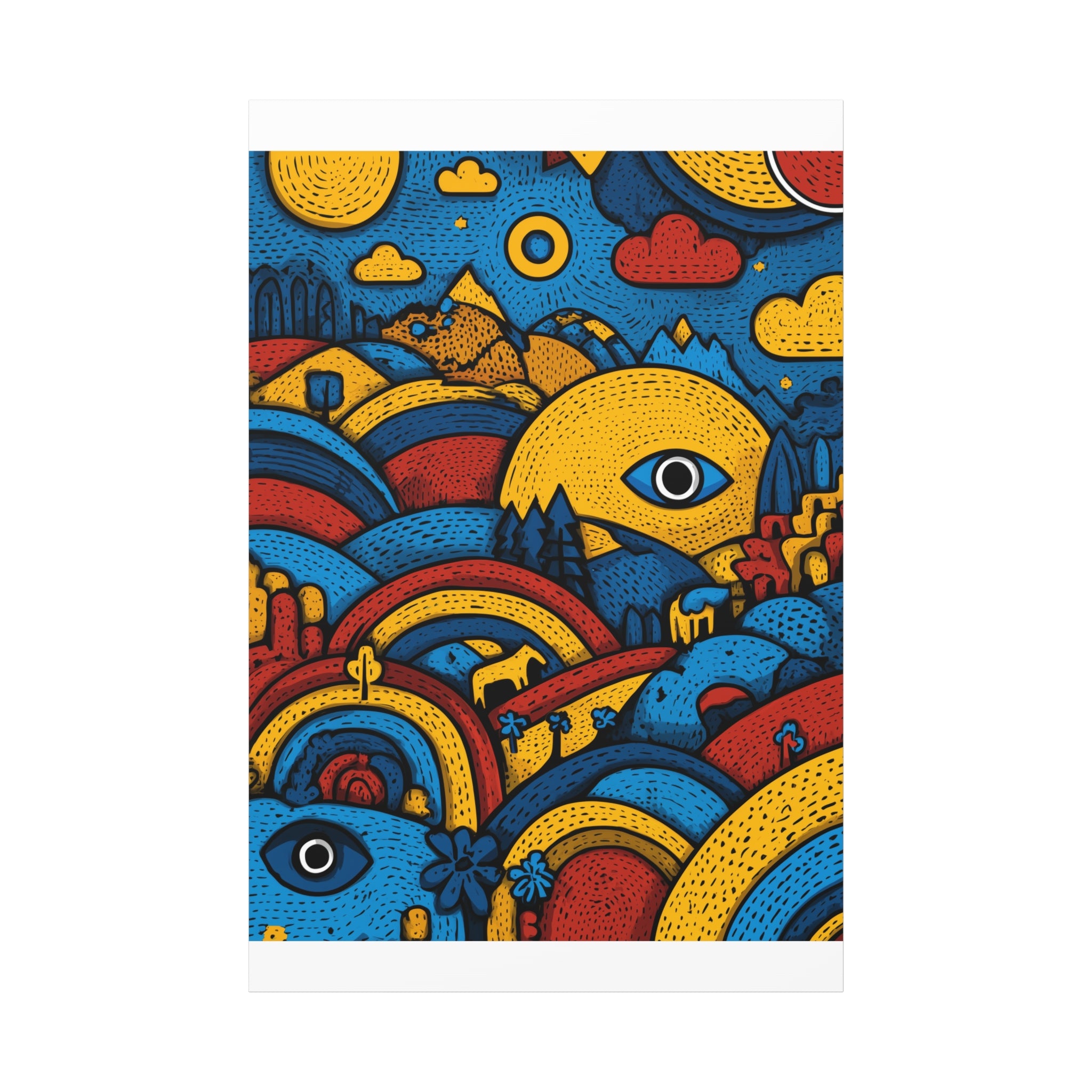 Colorful Landscape Canvas Artwork, Abstract Wall Decor, Home Wall Art, Boho Decor, Eye-catching Art for Living Room