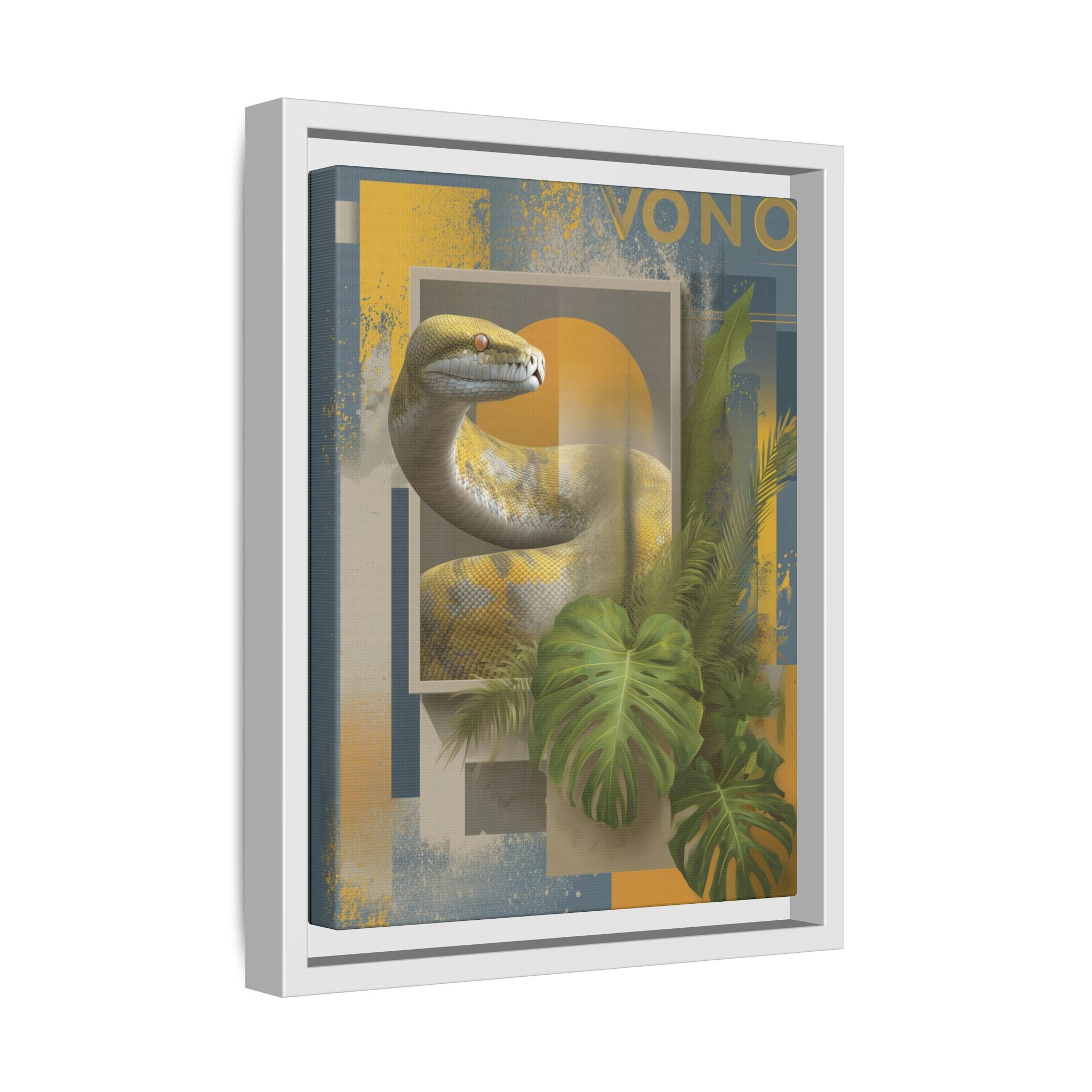 Serpent of Geometric Dimensions: Tropical Vono Design, Abstract Wildlife Art   |  Personalized & Custom Orders Available