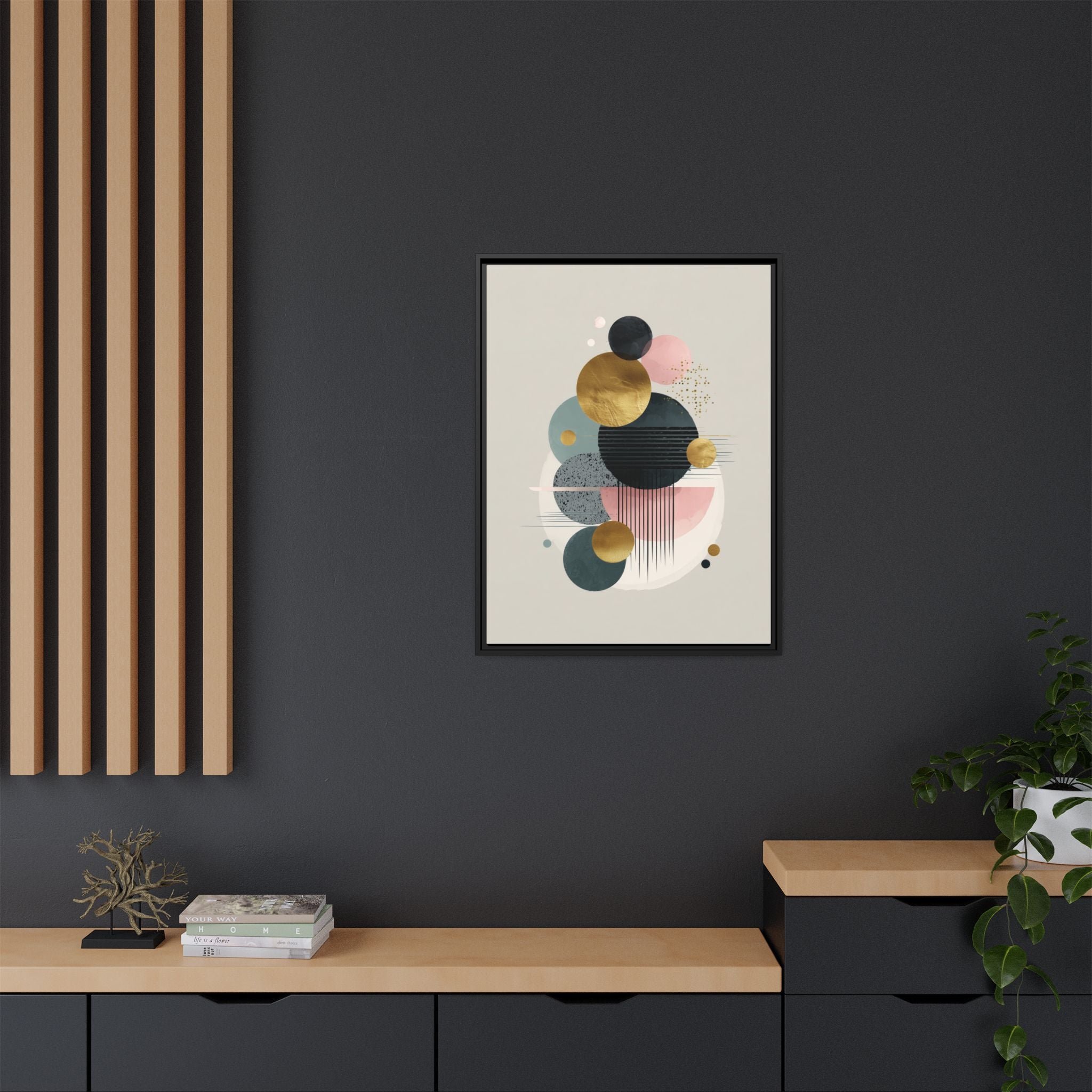 Geometric Harmony: Intersecting Circles, Mid-Century Modern Design, Abstract Metallic Composition   |   Custom Orders Accepted