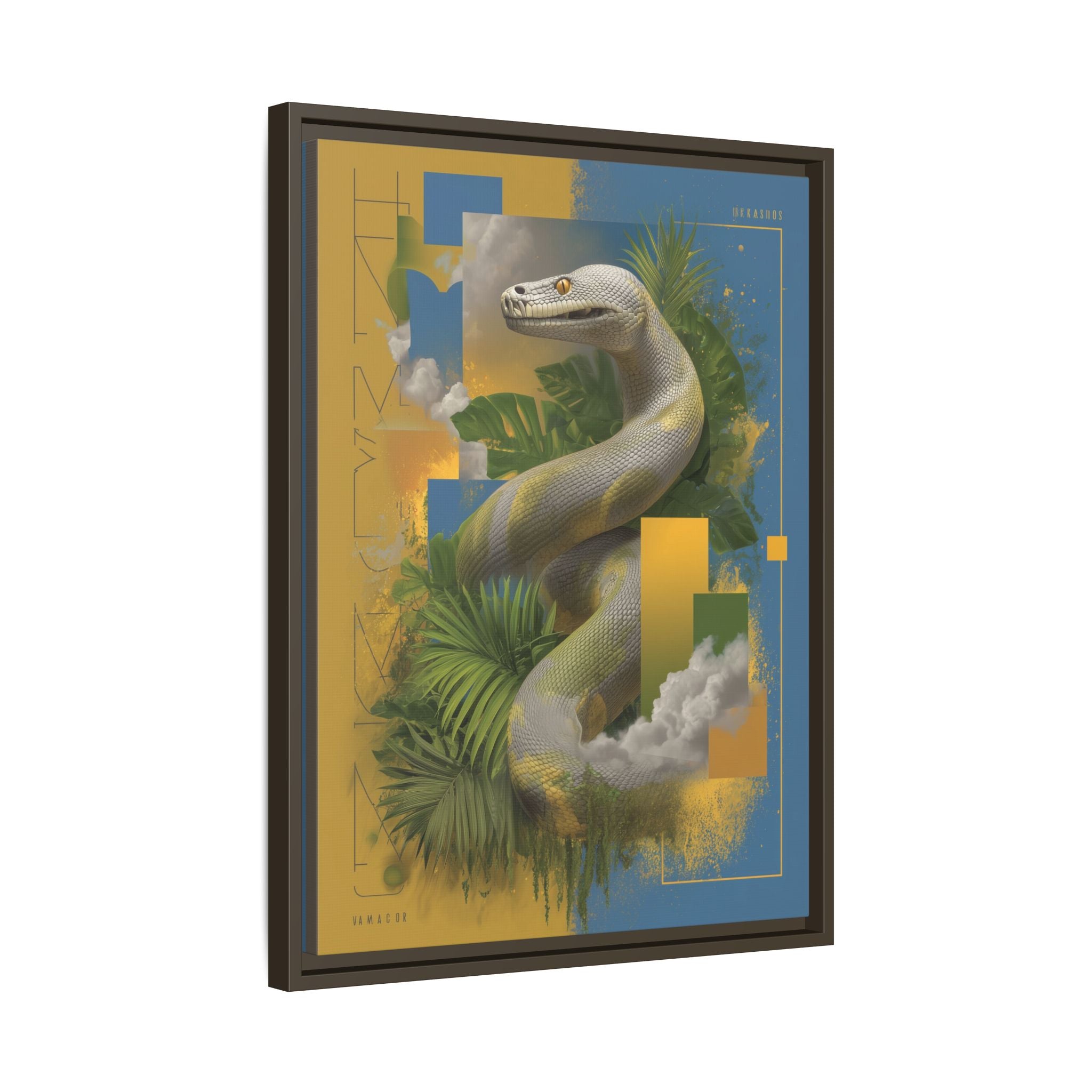Serpent of Surreal Geometries: Tropical Hyperrealism, Digital Snake Illustration   |    Custom Orders Available