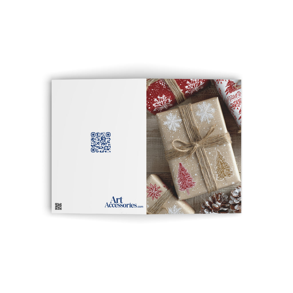 Rustic Christmas Gift Wrap Photo Greeting Card