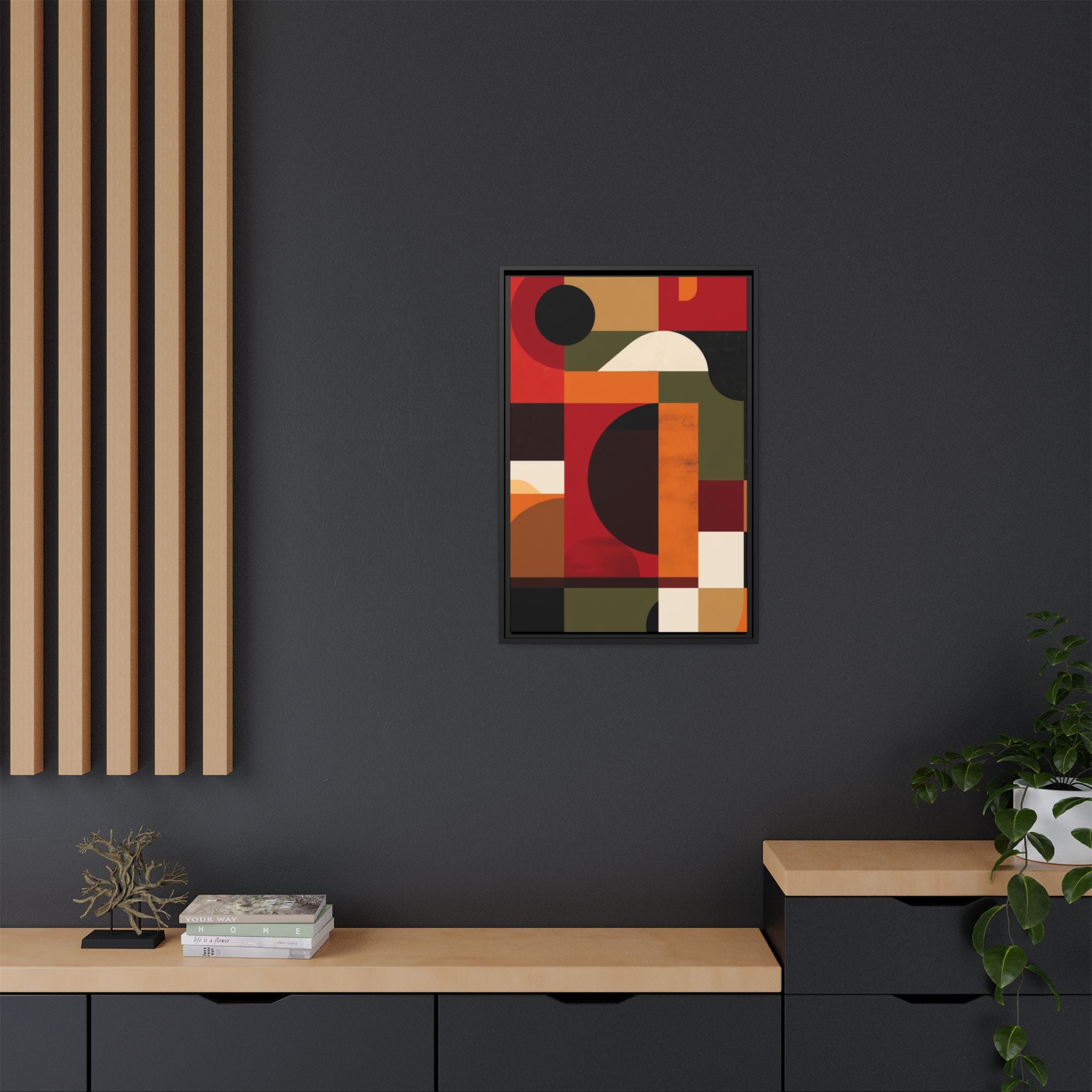Geometric Convergence: Abstract Bauhaus Design, Constructivist Color Blocks, Architectural Art Composition   |   Custom Orders Accepted