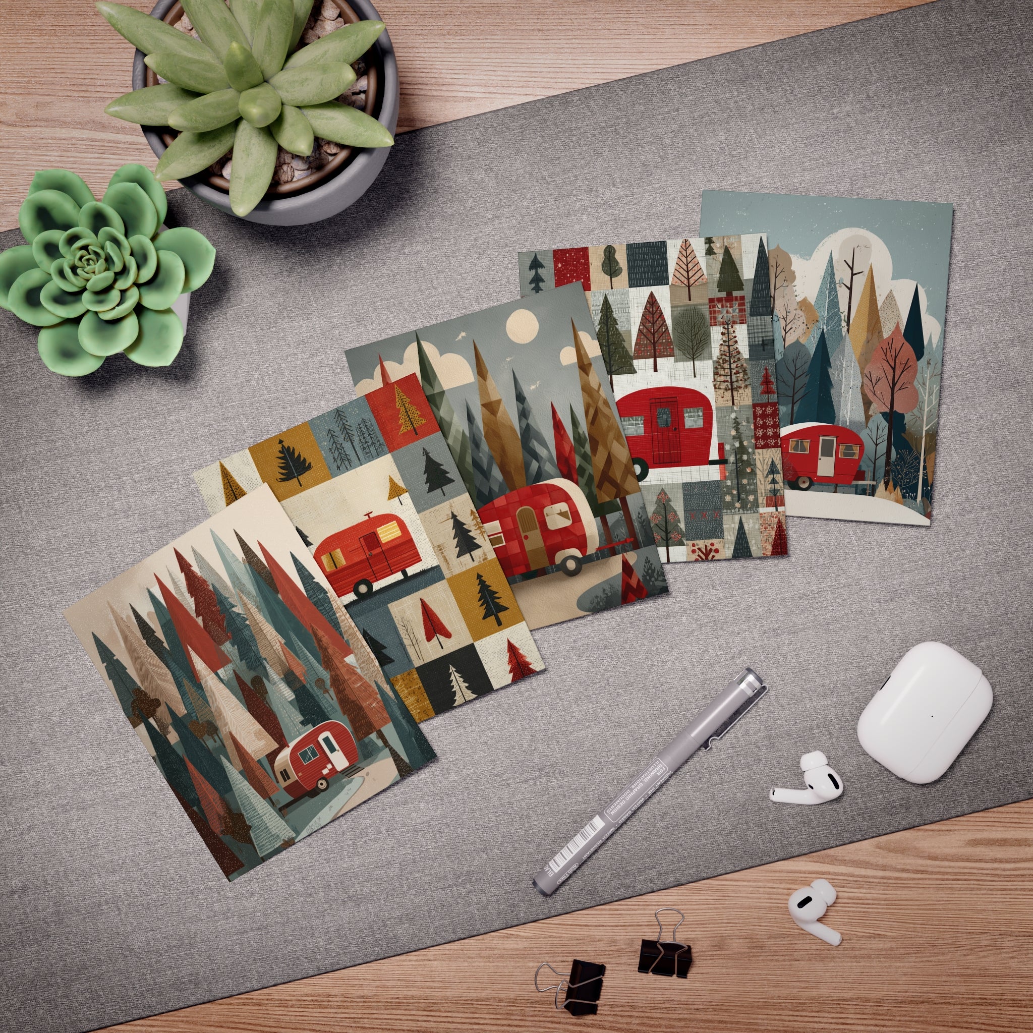 Christmas Caravan Greeting Cards - Cards