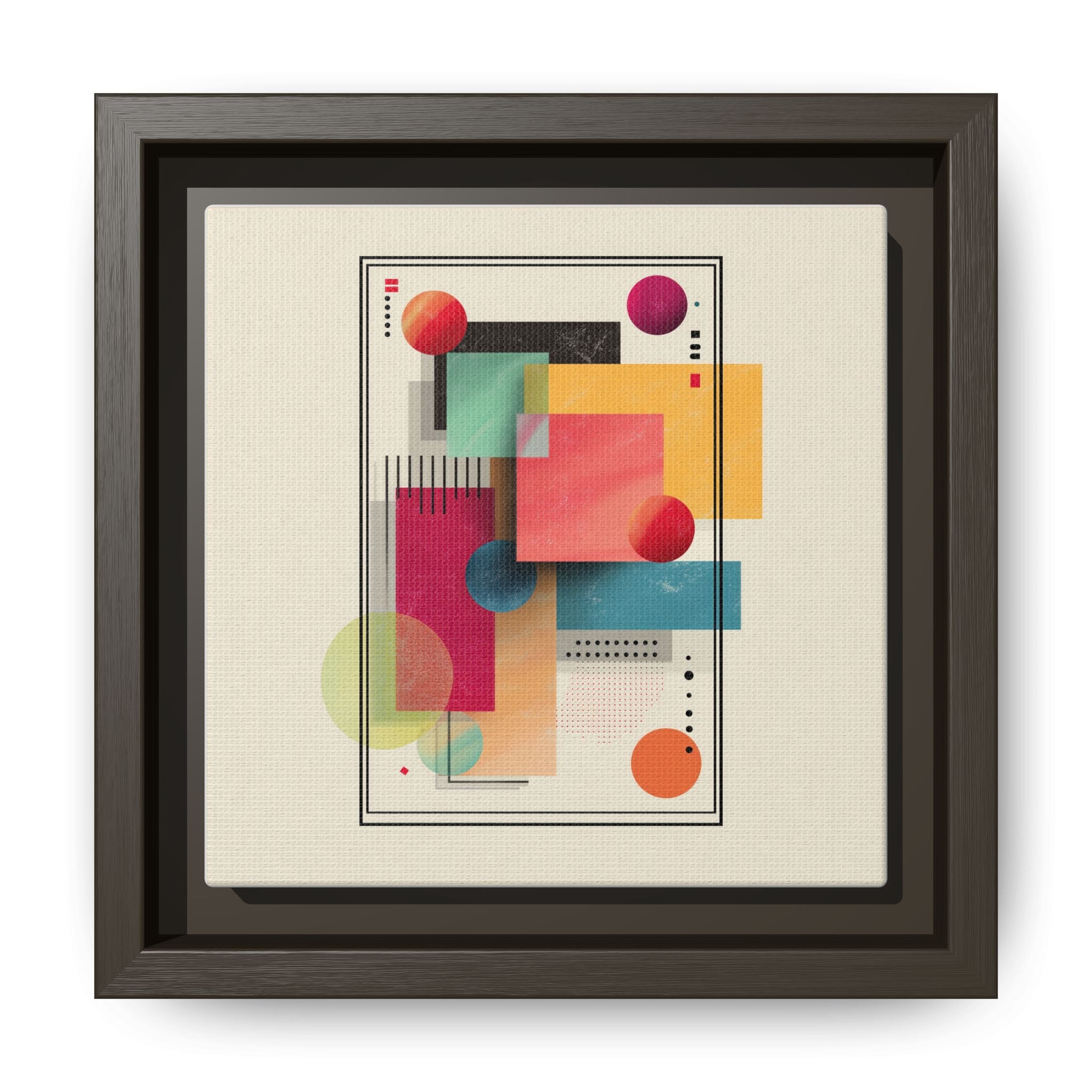 Geometric Harmony: Bauhaus Intersections, Digital Abstract Layers, Contemporary Color Palette   |   Custom Orders Accepted