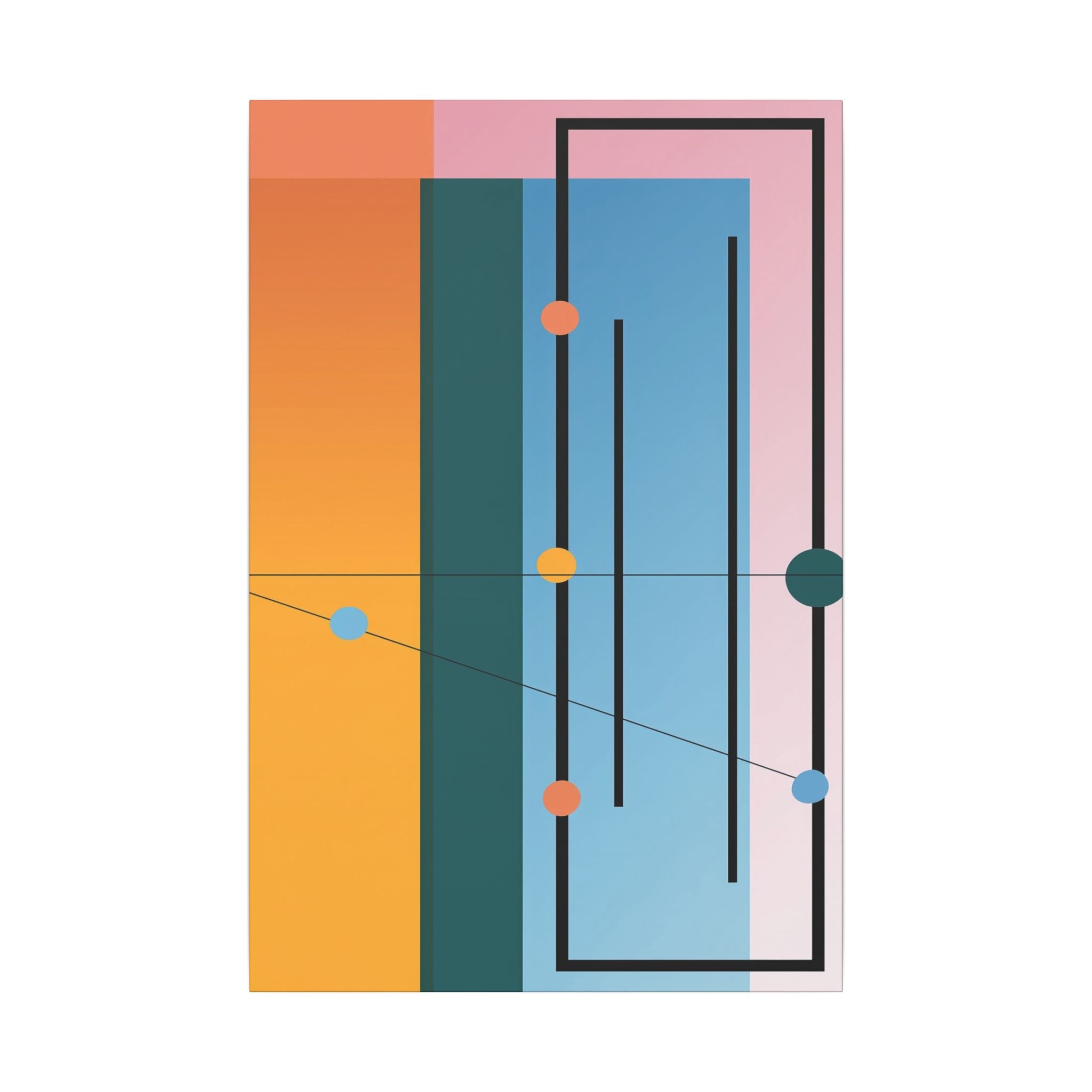 Geometric Networks: Constructivist Color Planes, Intersectional Design, Minimalist Spatial Composition   |   Custom Orders Accepted