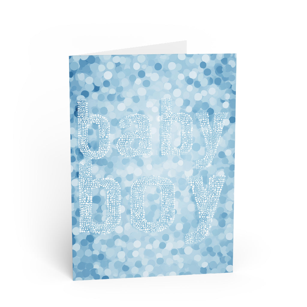 Glimmering Baby Boy Greeting Card — Gender Reveal Invite