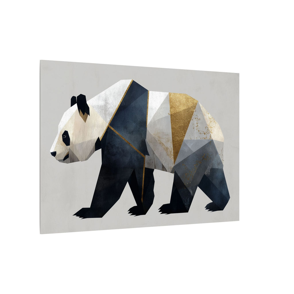 Geometric Panda Mosaic: Cubist Wildlife Art, Angular Polygon Design, Modern Metallic Illustration   |  Personalized & Custom Orders