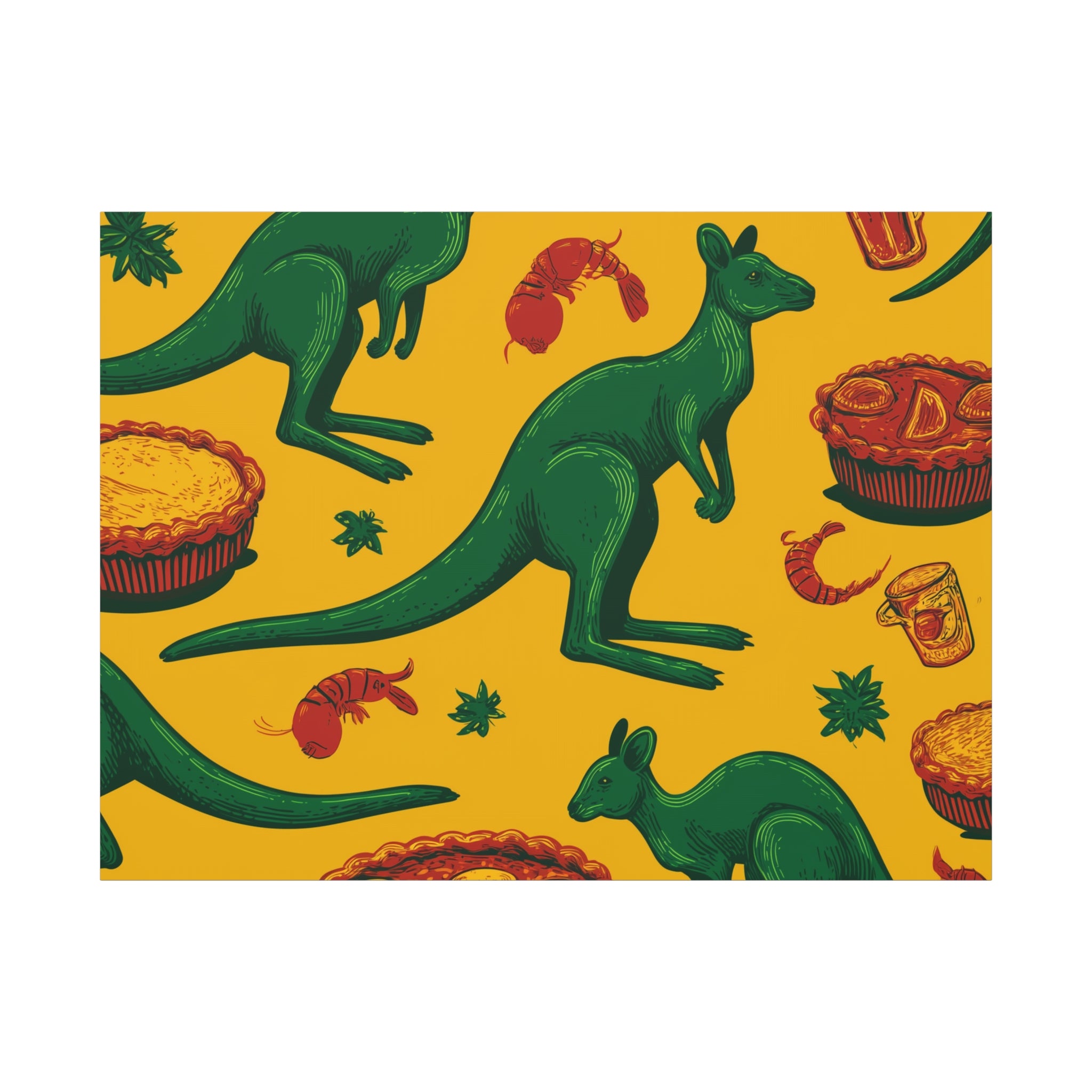 Kangaroo Canvas Wall Art, Vibrant Animal Decor, Unique Gift for Nature Lovers, Fun Kitchen Wall Hanging, Australian Themed Art