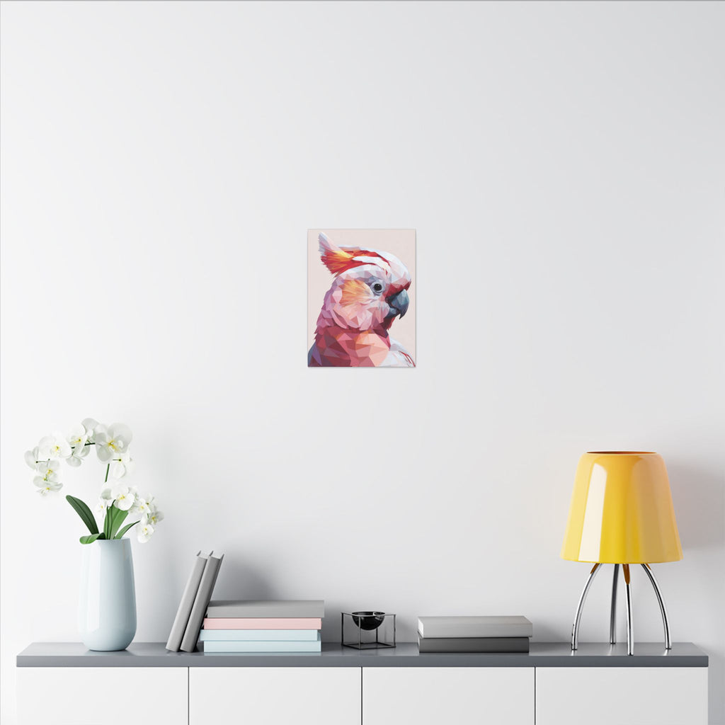 Polygonal Parrot: Low-Poly Digital Art, Geometric Cockatoo Portrait   |    Custom Orders Available