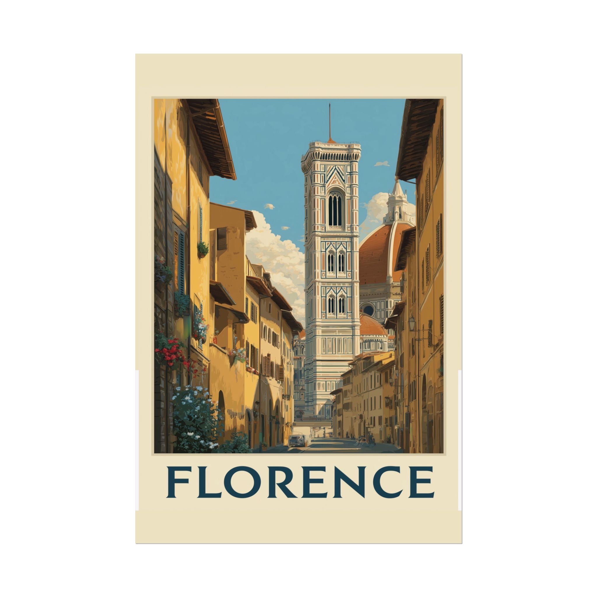 Florentine Reverie: Vintage Travel Poster of Italy, Renaissance Cityscape   |    Custom Orders Available