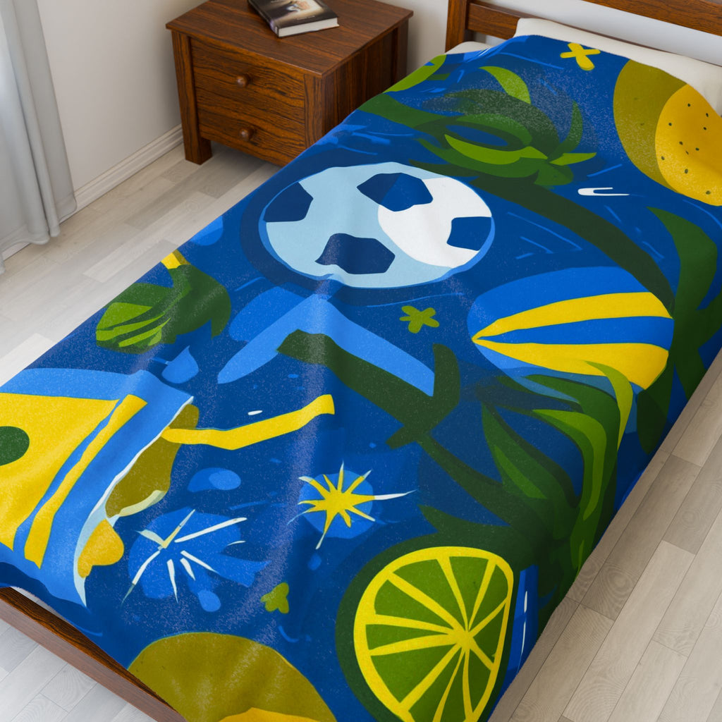 Brazil Summer Bliss Quilt Doona Duvet Cover : Tropical Paradise Vibes, Graphic Design Sunshine Illustration   |   Custom Orders Accepted