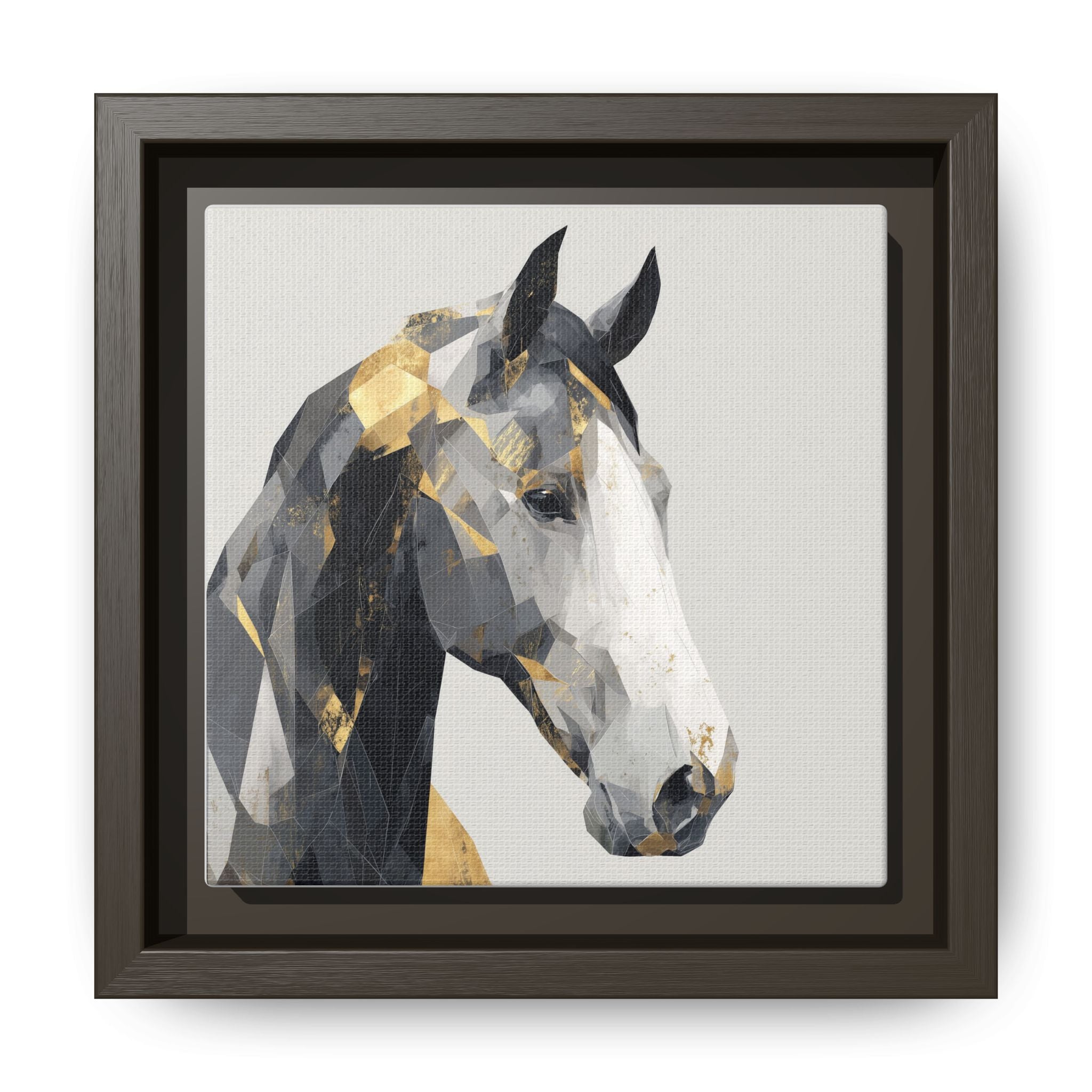 Geometric Stallion: Cubist Equine Art, Modern Metallic Polygonal Design   |  Personalized & Custom Orders Available
