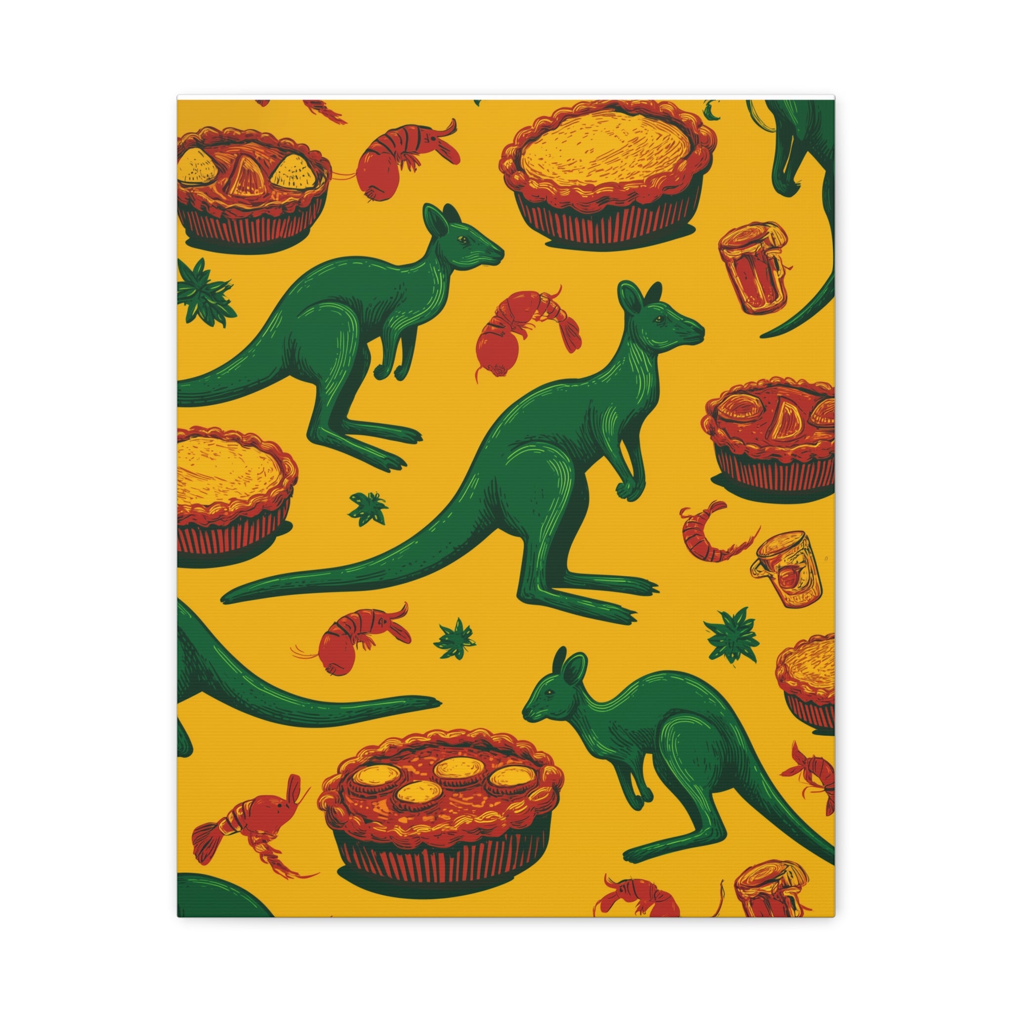 Kangaroo Canvas Wall Art, Vibrant Animal Decor, Unique Gift for Nature Lovers, Fun Kitchen Wall Hanging, Australian Themed Art