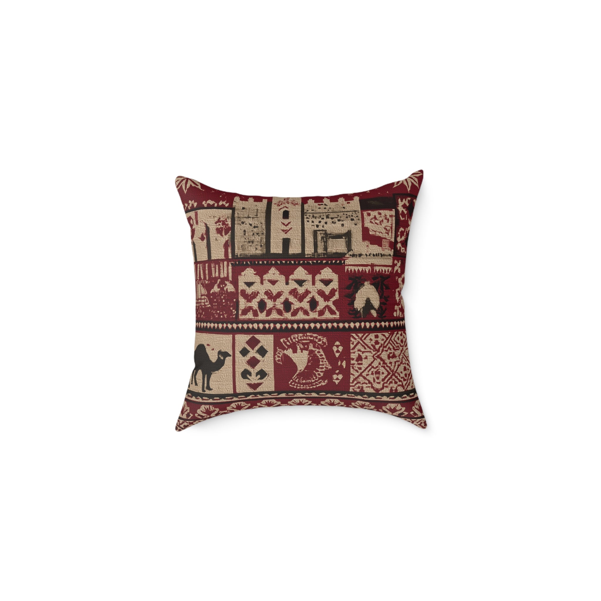 Moroccan Cozy Decorative Pillow, Rustic Home Decor, Holiday Accent Cushion, Gift for Home Warmth, Christmas & Winter Themes