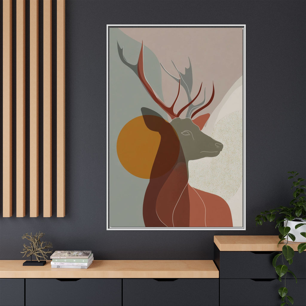 Rustic Reverie Framed Print : Minimalist Deer Profile, Contemporary Graphic Art Print   |  Personalized & Custom Orders Available