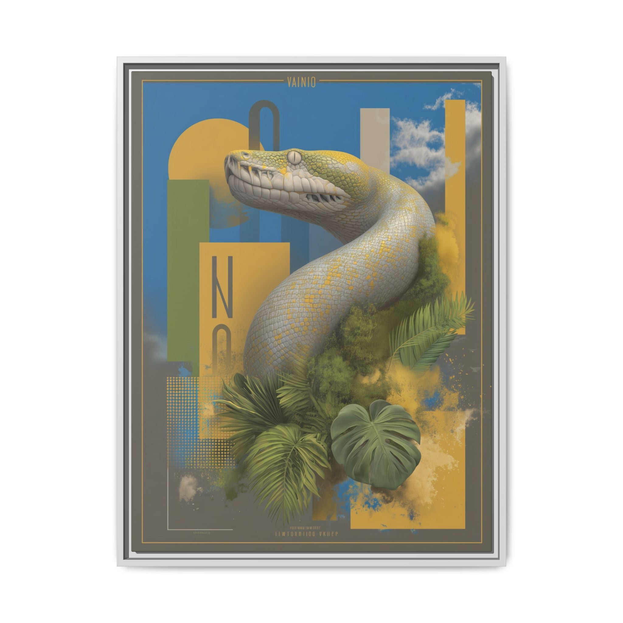 Serpent's Geometry: Tropical Anaconda Graphic Design, Modern Wildlife Illustration   |  Personalized & Custom Orders Available