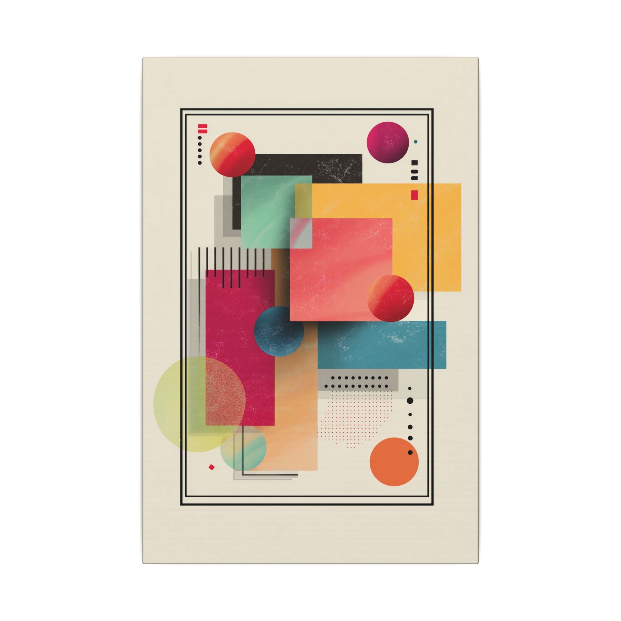 Geometric Dynamism: Bauhaus Abstraction, Translucent Shapes, Modernist Composition   |   Custom Orders Accepted