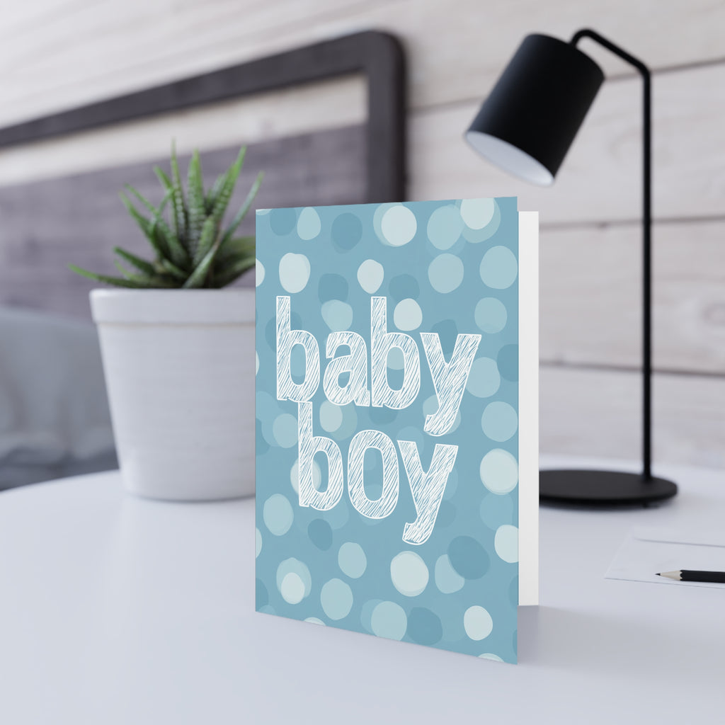 Baby Shower Greeting Cards — Cute Blue Design (Baby Boy) , Newborn Baby New Born