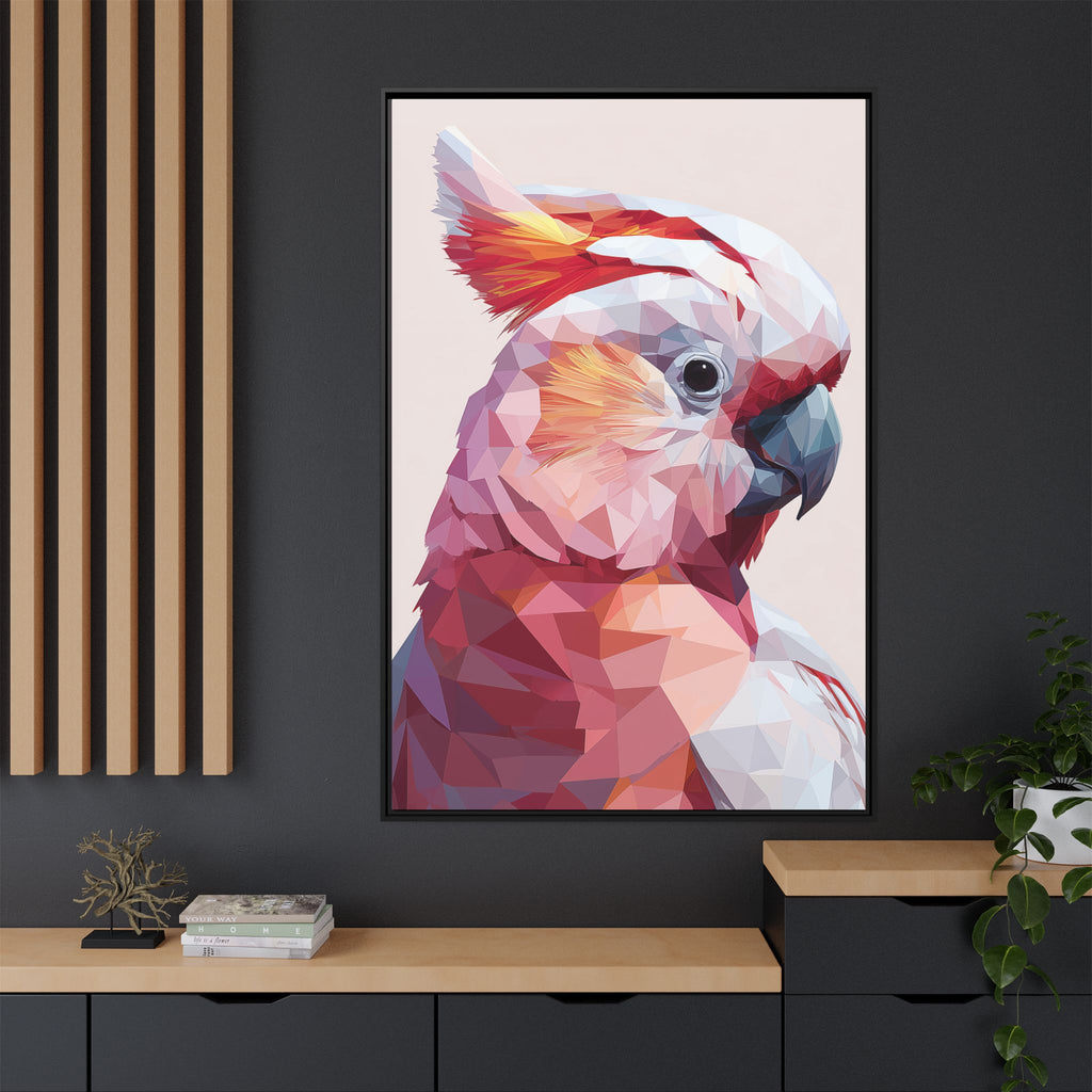 Prismatic Cockatoo: Geometric Bird Portrait, Low-Poly Digital Art   |  Personalized & Custom Orders Available