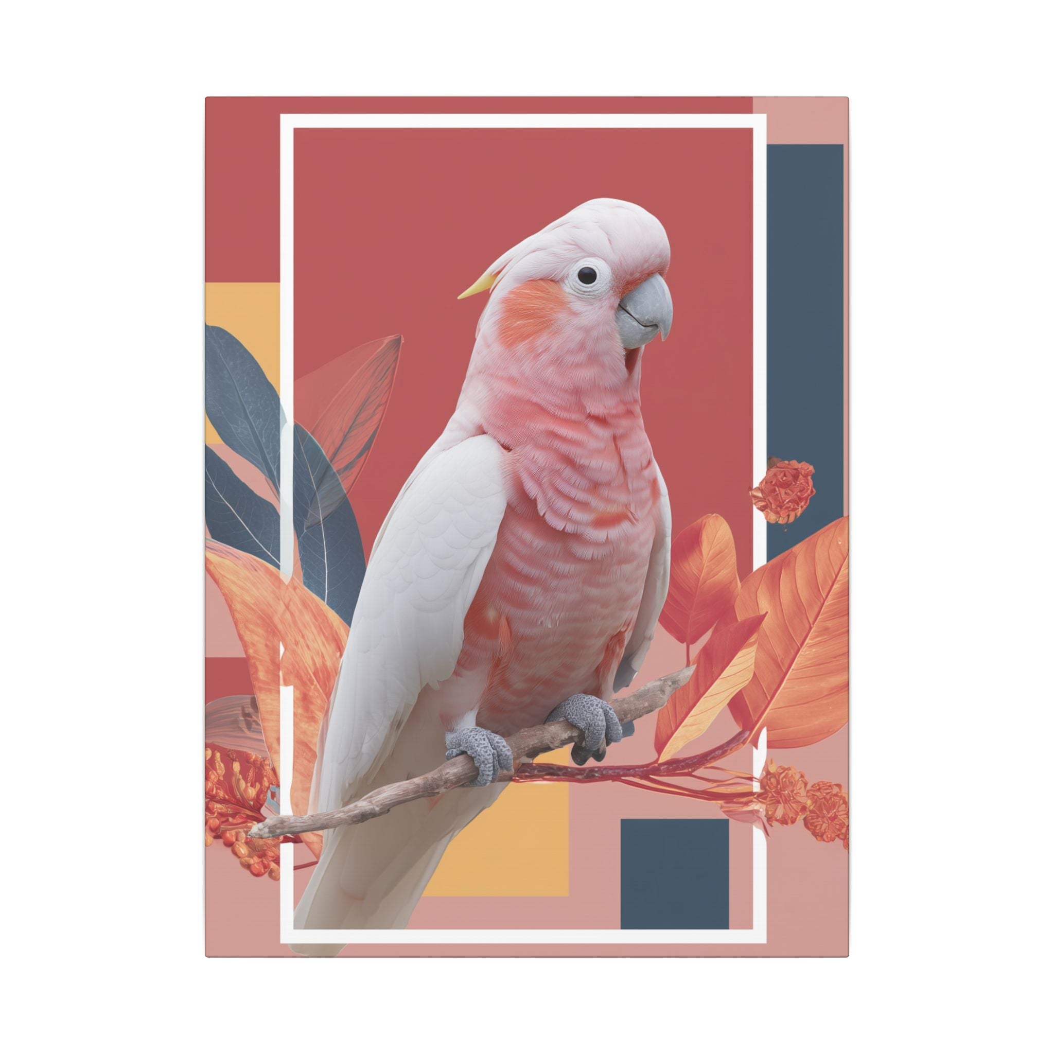 Pink Cockatoo in Geometric Harmony: Australian Wildlife Art, Modern Graphic Design   |    Custom Orders Available