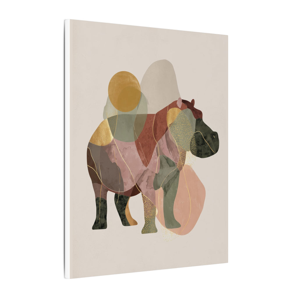 Geometric Hippo: Abstract Animal Art, Minimalist Pastel Composition   |    Custom Orders Available