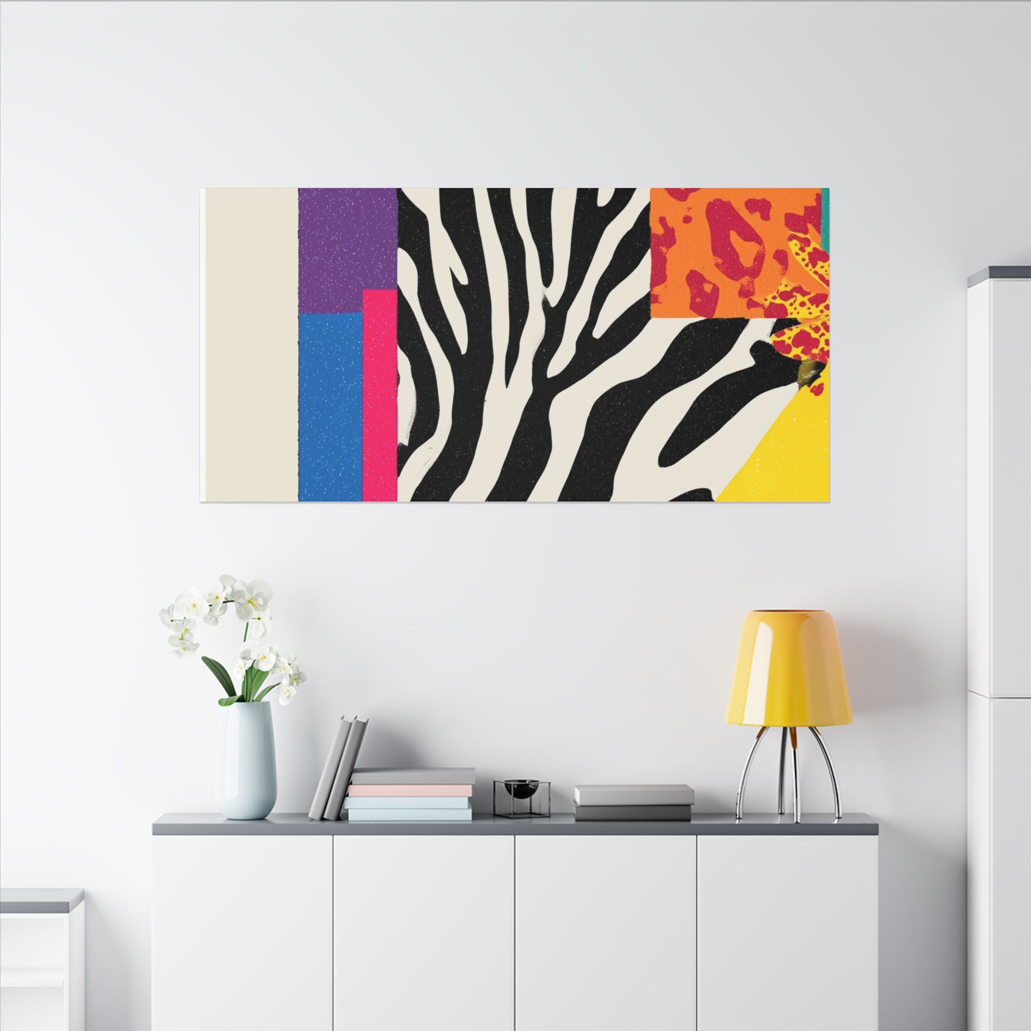 Pop Geometry: Zebra Leopard Fusion, Geometric Color Block, Modern Abstract Design   |   Custom Orders Accepted