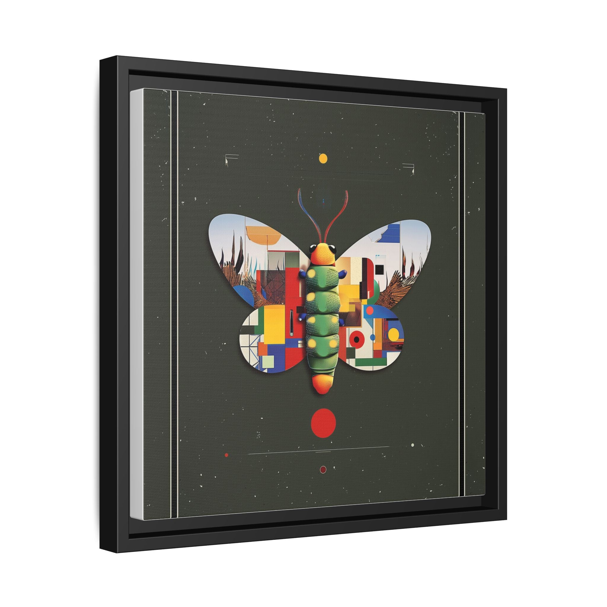 Geometric Butterfly Framed Print : Digital Cubist Interpretation, Modernist Entomological Design   |  Personalized & Custom Orders Available