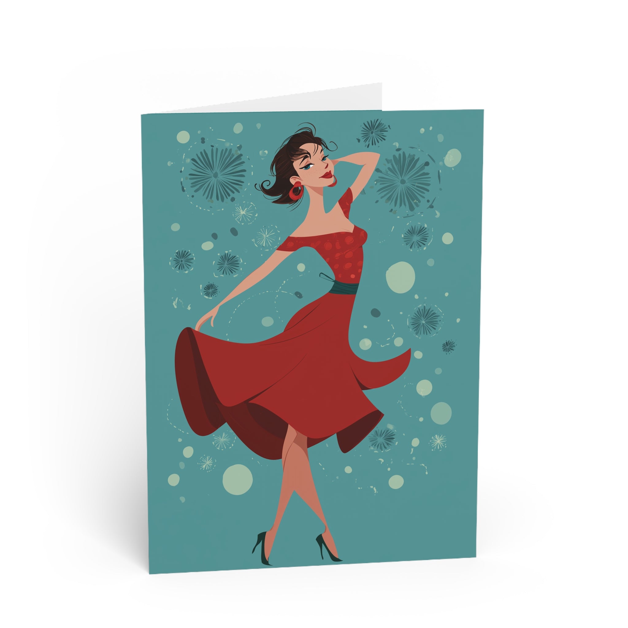 Christmas Salsa Dancing Greeting Card