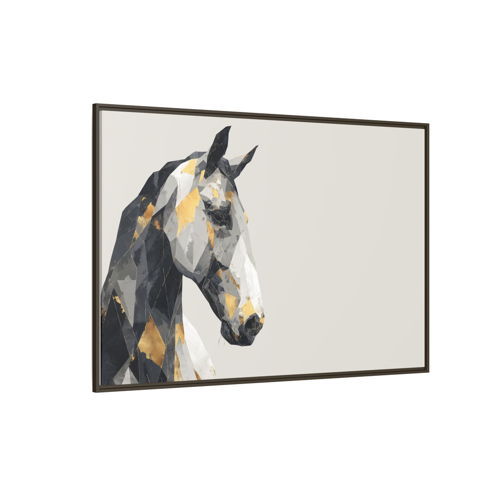 Equine Geometrica: Contemporary Cubist Horse, Metallic Abstract Portrait   |  Personalized & Custom Orders Available