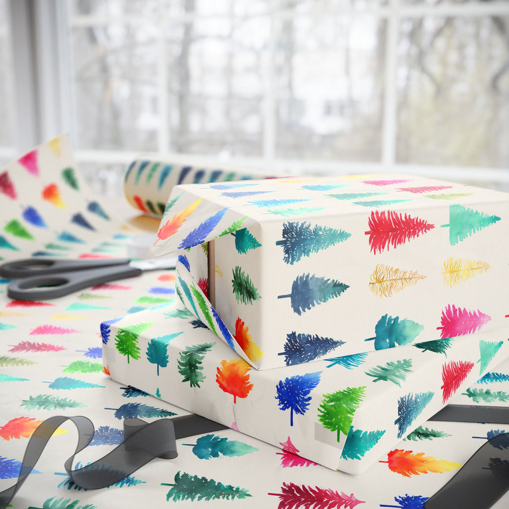 Feather Watercolor Wrapping Paper - Boho Gift Wrap Roll for Birthdays & Weddings