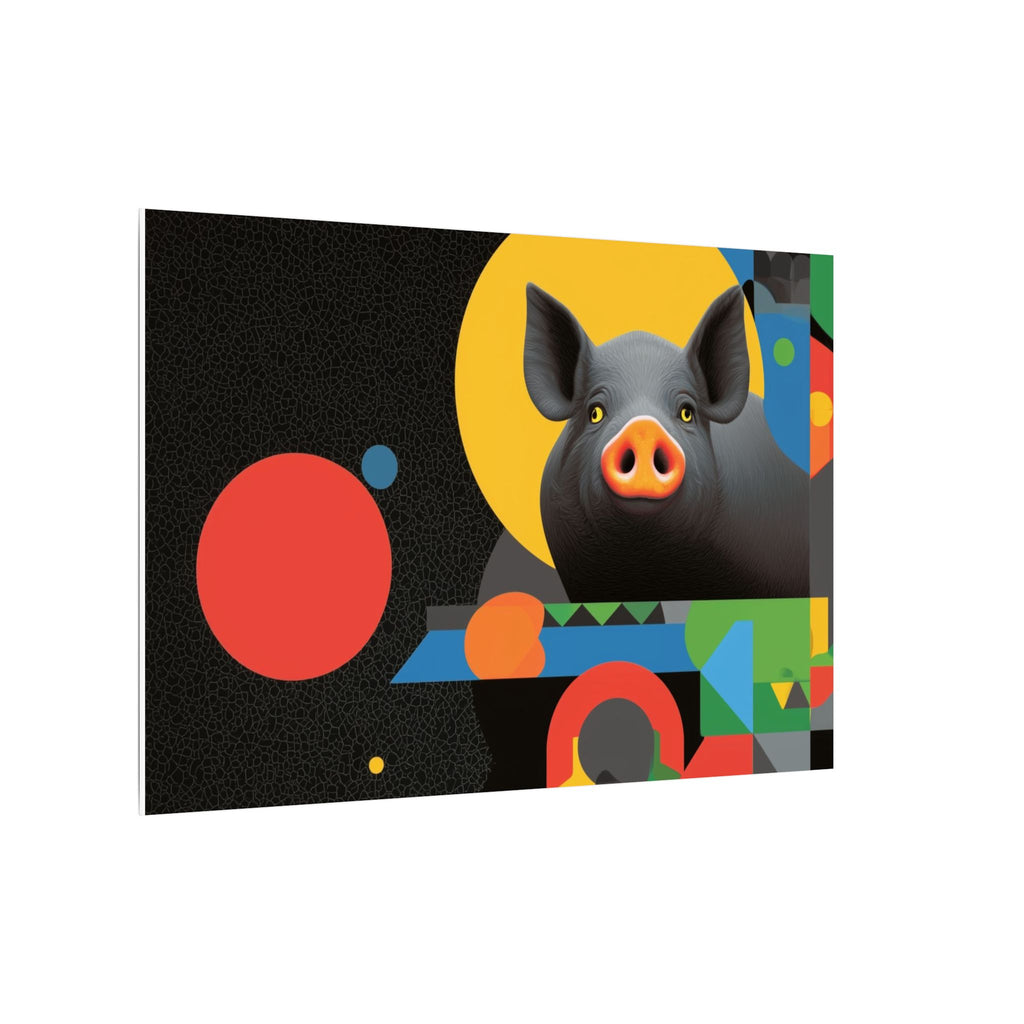 Geometric Pig Odyssey: Abstract Graphic Design Poster, Avant-Garde Animal Art   |    Custom Orders Available