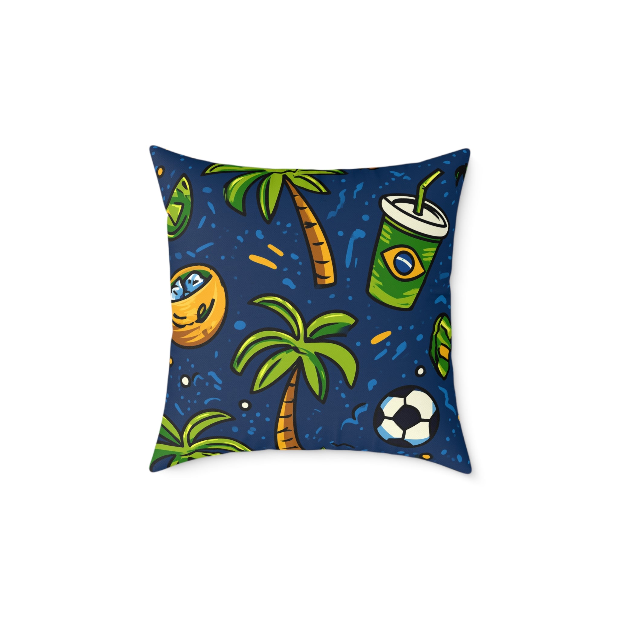 Brazil-Themed Square Poly Canvas Pillow, Boho Decorative Cushion, Living Room Accent, Gift for Nature Lovers, Eco-Friendly [...]