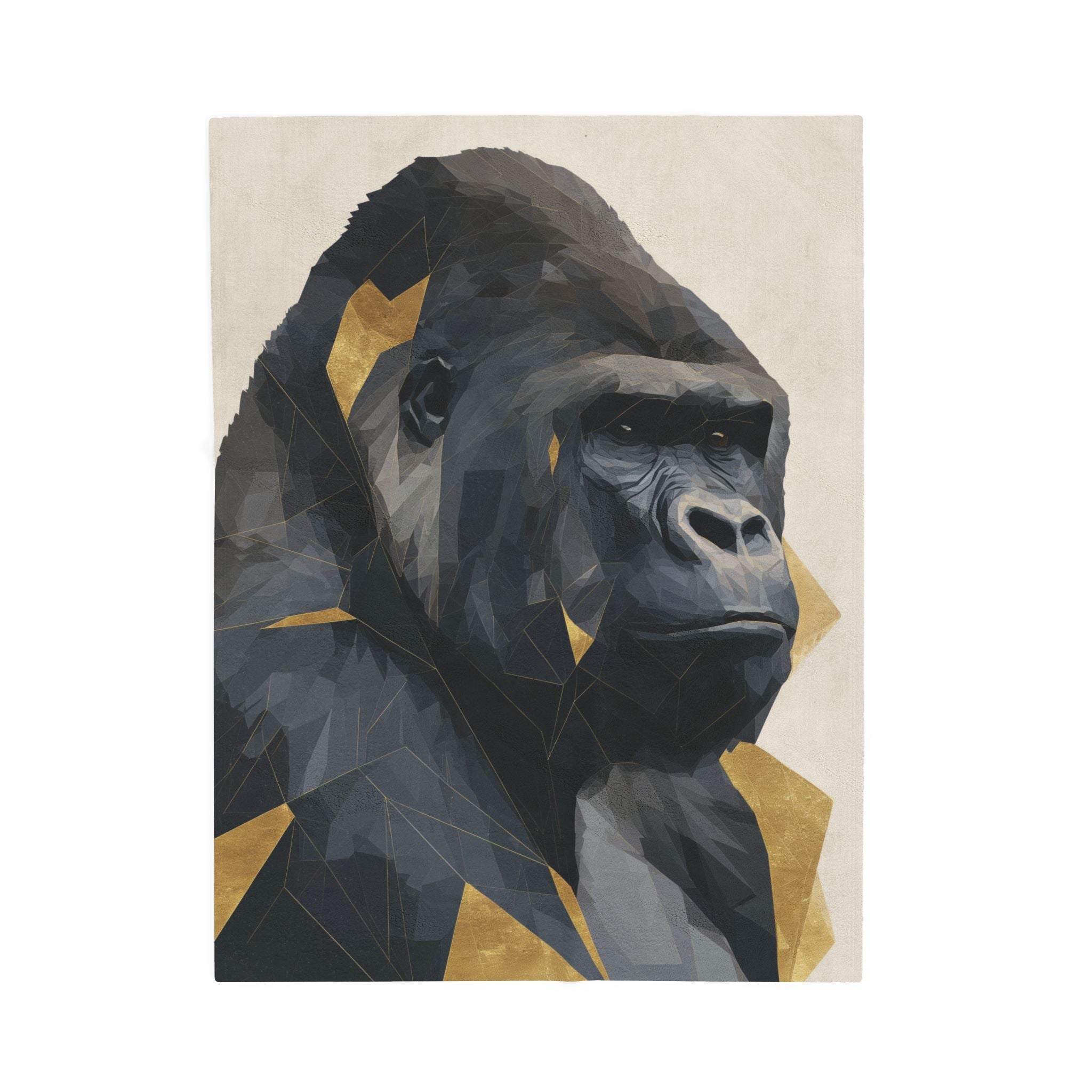 Geometric Gorilla Blanket : Low-Poly Wildlife Art, Contemporary Animal Illustration   |  Personalized & Custom Orders