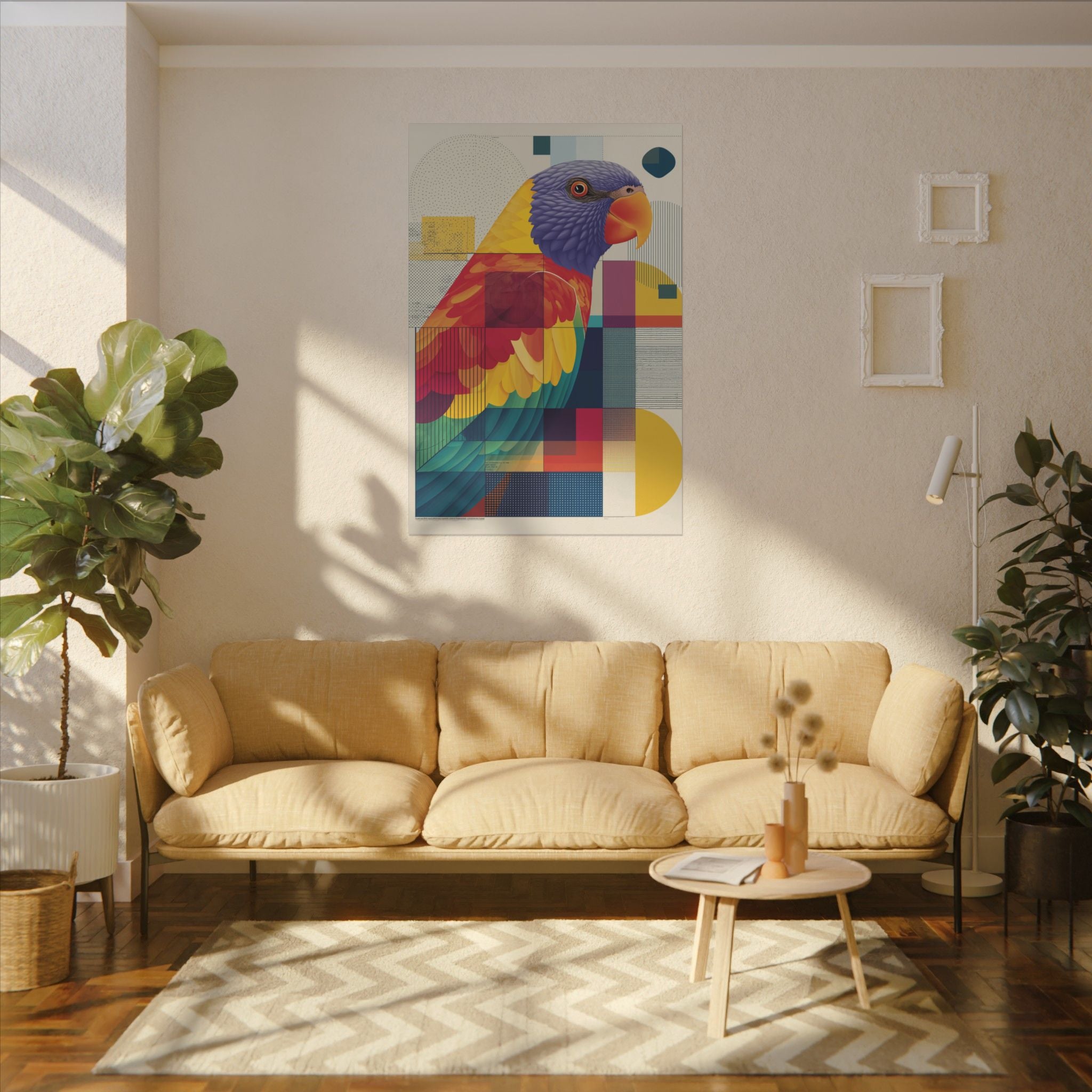 Prismatic Parrot: Geometric Abstract Art, Modern Colorful Bird Print   |    Custom Orders Available