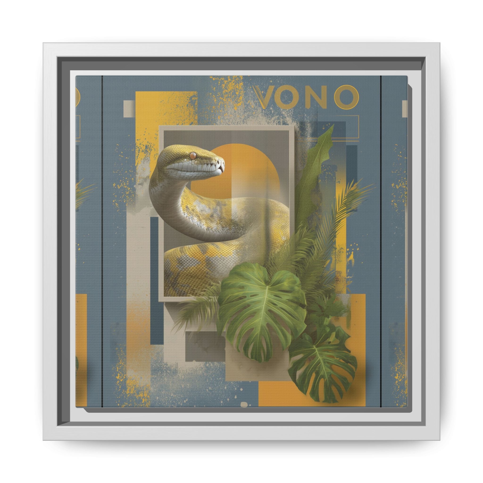 Serpent of Geometric Dimensions: Tropical Vono Design, Abstract Wildlife Art   |  Personalized & Custom Orders Available