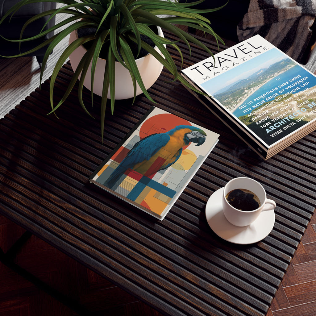 Macaw Geometrica: Architectural Bird Portrait, Modern Abstract Wildlife Art Personalized Journal   |