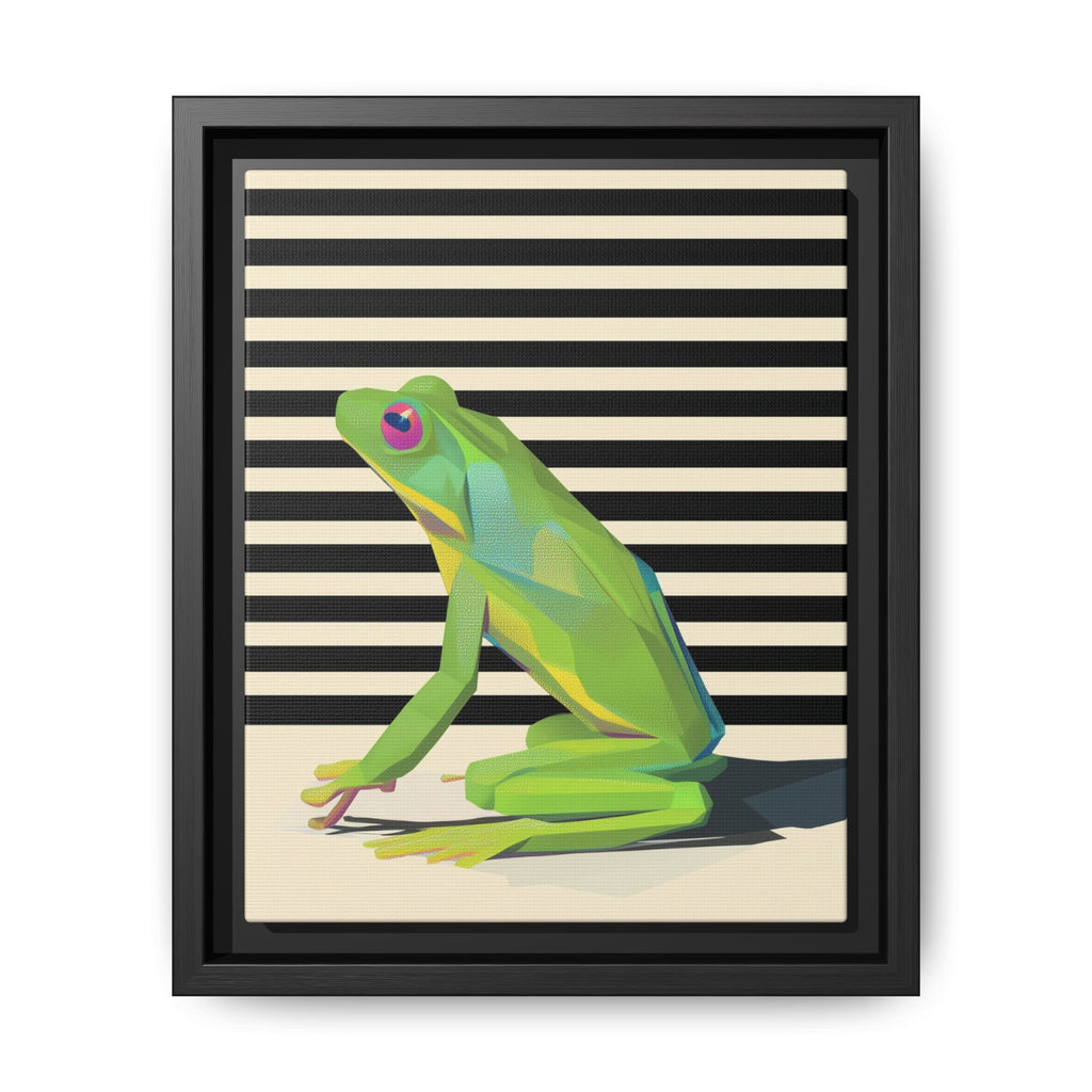 Stylized Frog Portrait Framed Print , Minimalist Pop Art Design   |  Personalized & Custom Orders Available