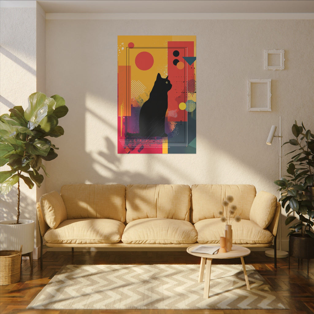 Feline Fusion: Geometric Kaleidoscope, Abstract Digital Art, Colorful Pop Silhouette   |  Personalized & Custom Orders Available