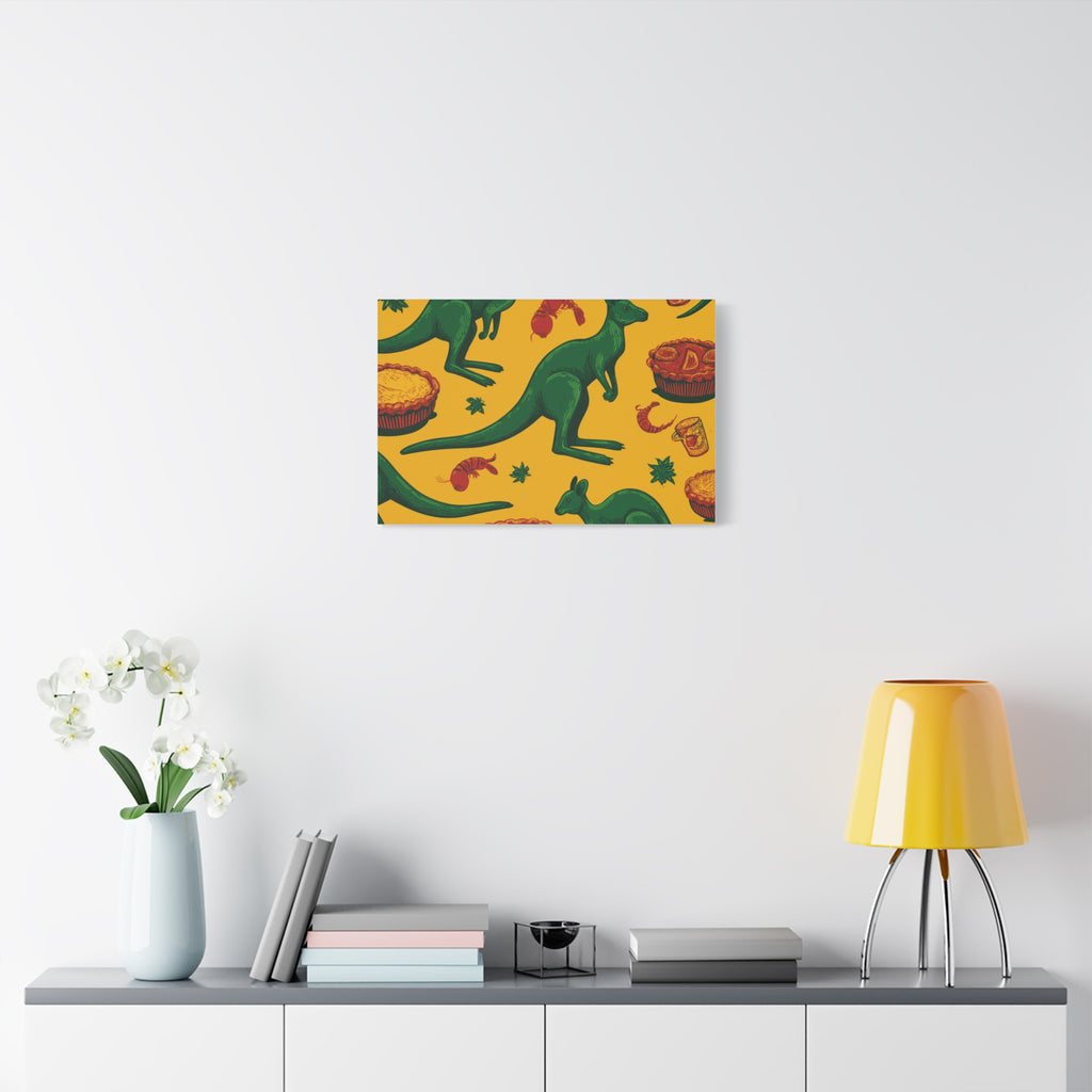 Kangaroo Canvas Wall Art, Vibrant Animal Decor, Unique Gift for Nature Lovers, Fun Kitchen Wall Hanging, Australian Themed Art