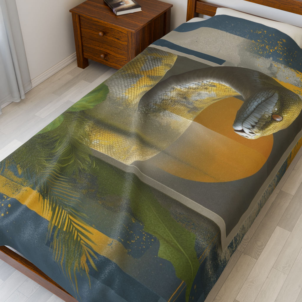 Serpent's Geometry: Tropical Scales in Digital Abstract, Contemporary Wildlife Art   |    Custom Orders Available