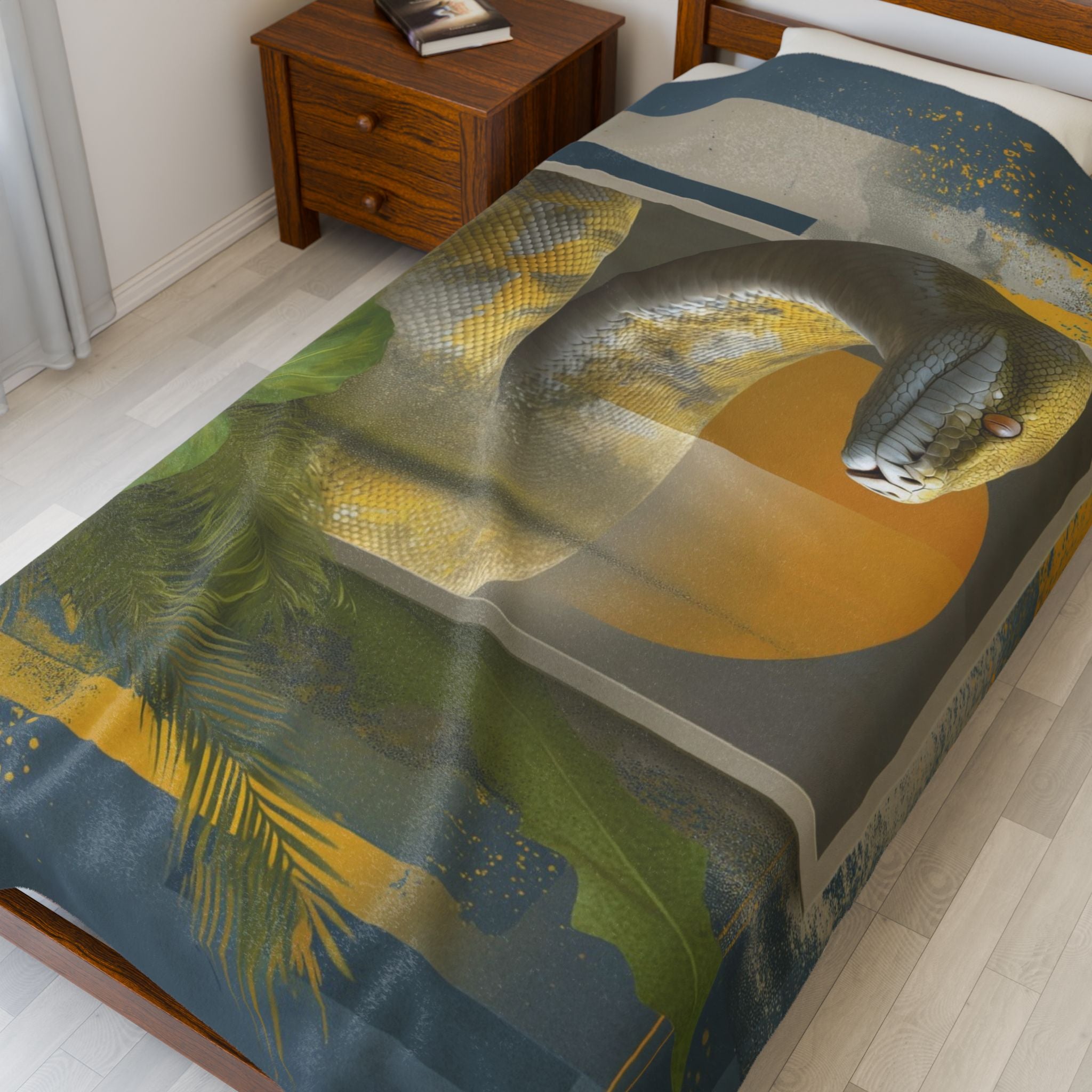 Serpent's Geometry: Tropical Scales in Digital Abstract, Contemporary Wildlife Art   |    Custom Orders Available