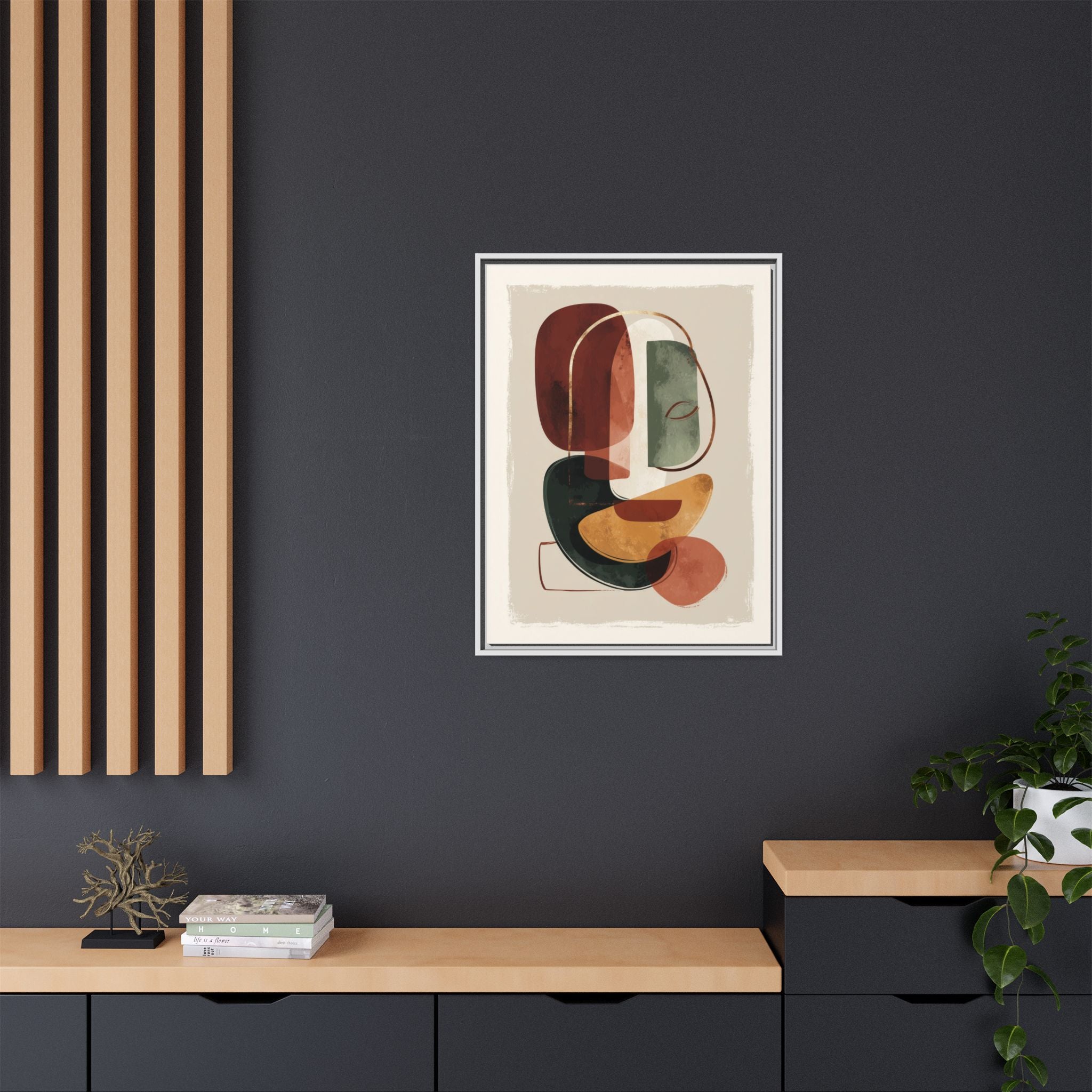 Layered Geometries: Mid-Century Modern Composition, Organic Abstract Design, Translucent Intersecting Shapes   |   Custom Orders Accepted