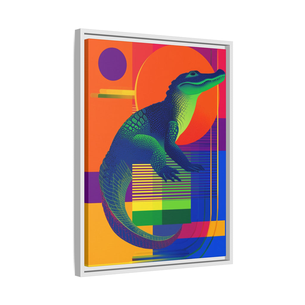 Geometric Alligator Framed Print: Pop Art Reptile, Vibrant Gradient Composition   |  Personalized & Custom Orders Available