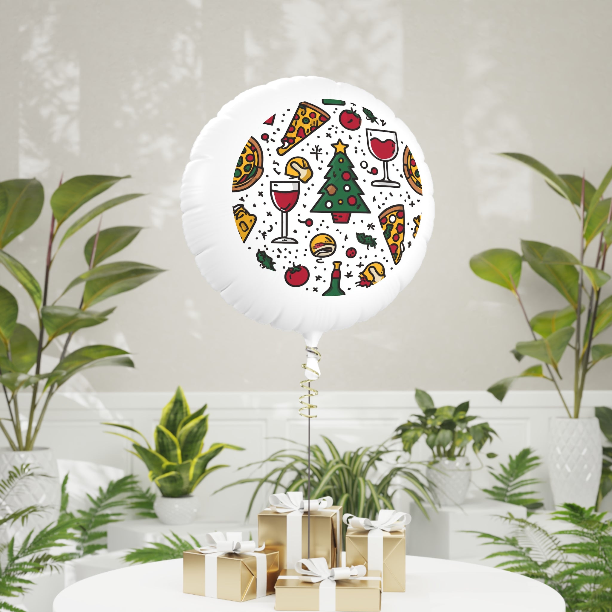 Italian Festive Mylar Helium Balloon, Party Decoration, Holiday Celebration, Christmas Party Supply, Fun Event Decor, Unique Gift Idea