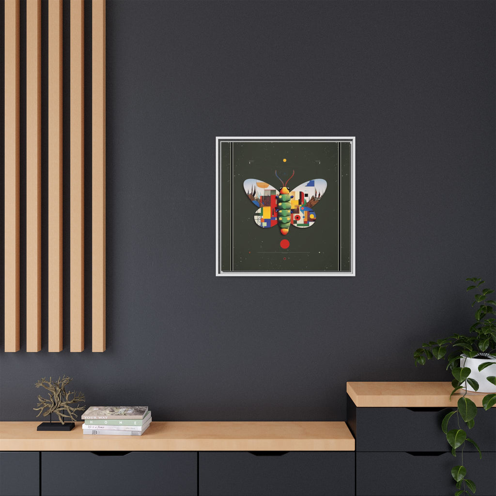 Geometric Butterfly Framed Print : Digital Cubist Interpretation, Modernist Entomological Design   |  Personalized & Custom Orders Available