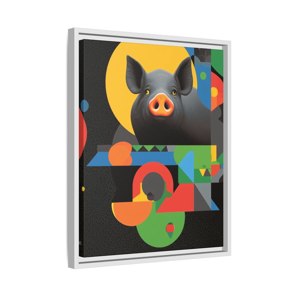 Geometric Pig Poster: Abstract Graphic Design, Colorful Modernist Composition   |    Custom Orders Available
