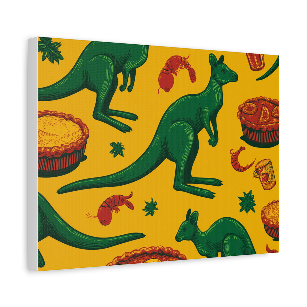 Kangaroo Canvas Wall Art, Vibrant Animal Decor, Unique Gift for Nature Lovers, Fun Kitchen Wall Hanging, Australian Themed Art