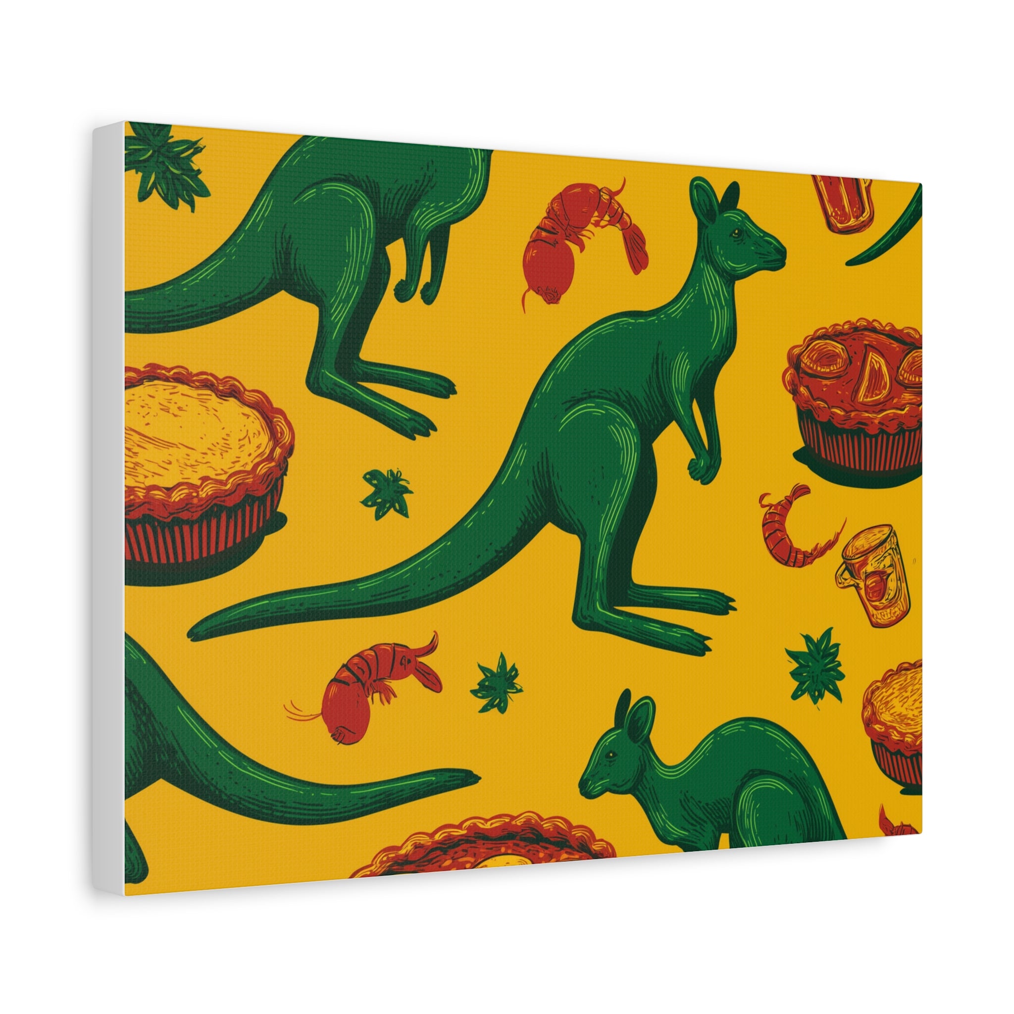 Kangaroo Canvas Wall Art, Vibrant Animal Decor, Unique Gift for Nature Lovers, Fun Kitchen Wall Hanging, Australian Themed Art